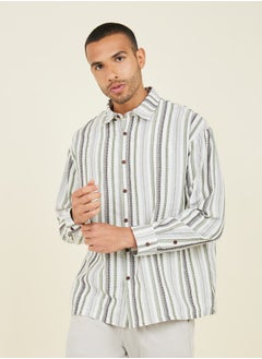 اشتري Premium Cotton Striped Oversized Woven Shirt في السعودية