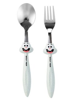 Buy Brain Giggles 2 Pcs Green Bugs Bunny Kid's Cutlery in UAE