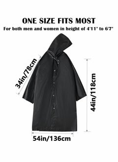 Buy Raincoat Rain Ponchos for Adults Women Men - 1 Pack Reusable EVA Clear Portable Rain Coats Lightweight Jackets with Hood, Rain Ponchos Adults Packable Poncho Adult Clear Hood in Saudi Arabia