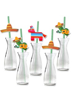 اشتري Mexican Party Paper Straw, 36 Pcs Fiesta Biodegradable Drinking Decoration for Theme Birthday Wedding, Favor, Birthdays & Favors في السعودية