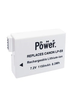 Buy DMK Power LP-E8 1150mAh Battery Compatible With Canon EOS 550D, EOS 600D, EOS 700D, EOS Rebel T2i, EOS Rebel T3i, EOS Rebel T4i, EOS Rebel T5i Cameras in UAE