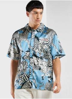 Buy Animal Satin Button Up Shirt in UAE