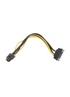 Buy 15Pin Sata Power To 6Pin Pcie Pci-E Pci Express Adapter Cable For Video Card Yellow/Black in UAE