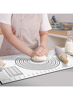 اشتري Silicone Baking Mats Non Stick Non Skid Pastry Mat Silicone Baking Mats with Measurements with Measurements Black Large Full Size في الامارات