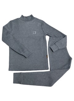 Buy A dark gray winter pajamas with a middle collar for boys in Saudi Arabia