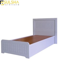 Buy Modern Wooden Bed Single Size 90x190 White With Medical Mattress in UAE