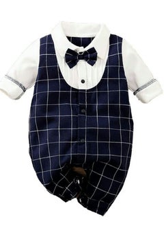 Buy MiniTAQ - Formal Check Style Baby Dress Romper in UAE