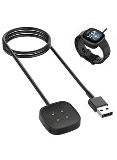 Buy Compatible with Fitbit Sense Versa 3 Charger Replacement USB Charging Cable Dock Stand for Sense 2/Sense/Versa 4/Versa 3 Smartwatch 100cm / 3.3Ft Durable Portable Charger Dock Cable Cord in UAE