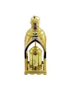 Buy Golden Glow LED Ramadan Metal Lantern 13x13x31cm of Elegant Illumination in UAE