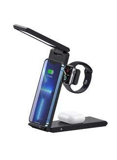 Buy 4 In 1 Magnetic Wireless charging Portable Stand With 3 Modes Table Lamp compatible with Apple devices For iPhone Wireless Charging, Smart watch charging and Earbuds charging At The Same Time in UAE