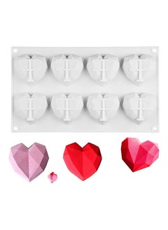 Buy Ocpo Kitchen 3D Silicone Diamond Heart For Baking Mousse Cake Chocolate Dessert - 8 Cavities -- Diamond Heart (8 -- Cavity) in Egypt