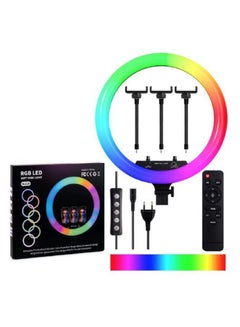 Buy 22 inch RGB Ring Light With  Rimote Contorl Tripod Stand RGB Selfie Light And 360° Phone Holder For Live Broadcast Youtube Instagram And Tik Tok Video Making in UAE