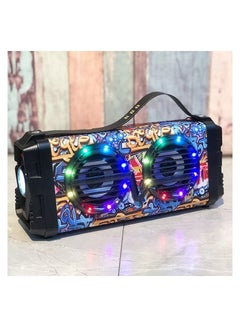 اشتري LED Portable Boom Box Outdoor Speaker BT Wireless Speaker Bass Column Subwoofer Sound Box with Mic Support TF FM USB في السعودية