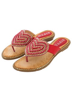 اشتري New Water Diamond Pearl Women's Shoes Love Clip Toe Slippers في الامارات