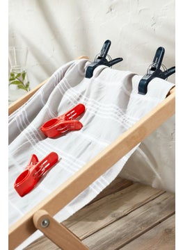 اشتري 4 Pcs Towel Clips, Red and Navy في الامارات