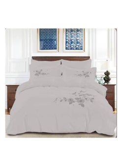 Buy Embroidered King Size Duvet Cover Set - 6-Piece Bedding Collection fitted bedsheet duvet with Zipper Closure in UAE