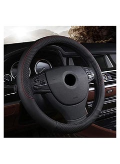 Buy PU Leather Universal Car Steering Wheel Cover,15in or 38cm (Black) in UAE