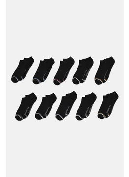 Buy Men 10 Pairs Of Low Cut Socks, Black Combo in Saudi Arabia