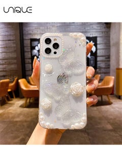 Buy Compatible with iPhone 15 Pro Clear Case 3D Butterfly with Aesthetic Rose Floral  Shiny Girly Phone Case for Women Girls Soft TPU Cover,Clear in UAE