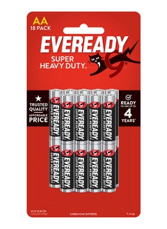 Buy Eveready Super Heavy Duty AA Batteries Pack of 18 in UAE