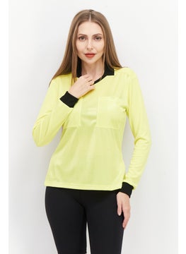 Buy Women Sportswear Fit Long Sleeve Football Jersey, Yellow in UAE