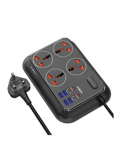 Buy Power Strip with 4 Anti Static Sockets, 4 USB, 4 Type C Ports, 2 Meter Length MX-ST23 in UAE