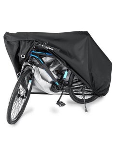 اشتري Bike Cover - Waterproof Outdoor Bicycle Cover with Lock Hole, 210T Thicken Oxford Bike Cover Windproof Rain Sun UV Dust Wind Proof, Ideal for Mountain Road Electric Bike (Black) في السعودية