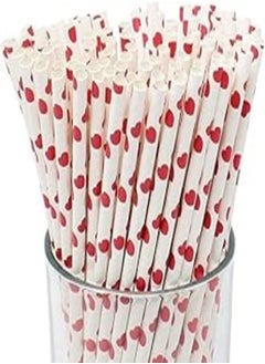 اشتري Premium Disposable Biodegradable Paper Straws, Biodegradable Paper Straws - Durable and Eco-Friendly ((26 Pack, Red Hearts)) في مصر