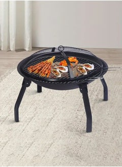 Buy Fire stove with mesh cover for picnics and camping, foldable charcoal grill suitable for indoor and outdoor use in Saudi Arabia