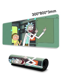 Buy Large Mouse Pad Extended Gaming Non-Slip Rubber Base Office Desk Keyboard Mouse Pads (300 * 800 * 3mm）Rick and Morty in UAE