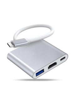 اشتري موزع USB C 3 في 1 من ECVV، محول متعدد المنافذ، محول HDMI 4K متعدد المنافذ/محول من النوع C/USB 3.0 لأجهزة الكمبيوتر المحمولة وأجهزة Macbook وأجهزة Chromebook من النوع C في السعودية