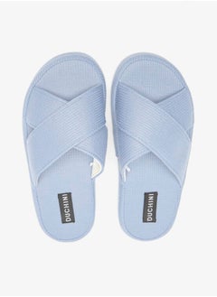 Buy Duchini Men's Waffle Textured Cross Strap Bedroom Slides in UAE