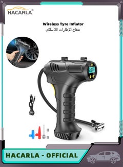 Buy Cordless Tyre Inflator Air Compressor 12V USB Rechargeable Battery 150PSI Portable Car Tyre Pump Electric Digital Tyre Pump with LED Light for Car Motorcycle Bicycle in Saudi Arabia