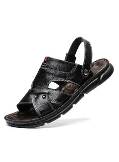 Buy Summer Leather Sandals Men's Soft Sole Slippers Dual Purpose Sandals Men's Thick Sole Sandals in Saudi Arabia