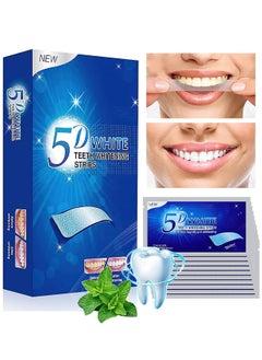 Buy 5D White Teeth Whitening Strips, For Reduce Teeth Sensitive, Teeth Whitener Clean Teeth Safely, Effectively Remove Coffee, Tobacco Stains, Professional And Safe White Strips (7 Sets) in Saudi Arabia