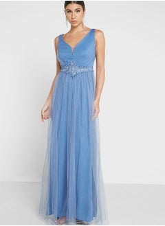 Buy Waist Detail Tulle Dress in Saudi Arabia