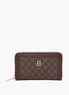 Buy Women Monogram Print Zip Around Wallet in Saudi Arabia