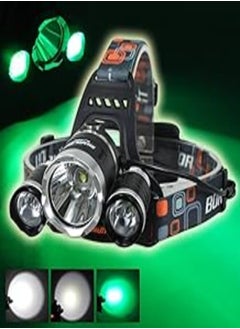 Buy Boruit 3Pcs Led Bulbs Cree T6+2R5 Headlamp 3000LM Rechargeable White+Green Lighting Hunting Fishing Night Light Headlight 2Pcs 18650+Charger … in Egypt