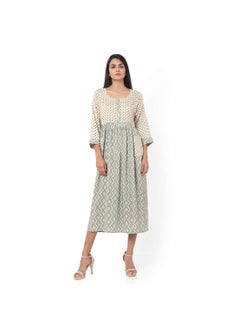 اشتري SHORT GREEN COLOUR STYLISH HIGH QUALITY PRINTED WITH FRONT BUTTONED STYLED ARABIC KAFTAN JALABIYA DRESS في السعودية