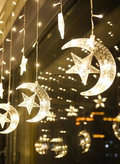 Buy Ramadan decorative lamp with star and crescent design 3 meters in Saudi Arabia