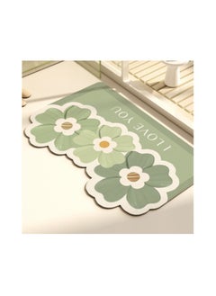 اشتري Simple Fresh Flower Bathroom Anti Slip Diatomaceous Floor Mat في السعودية