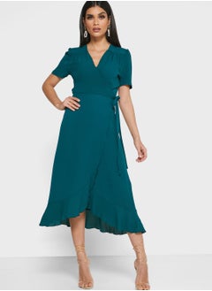 Buy Ruffle Detail Wrap Dress in Saudi Arabia