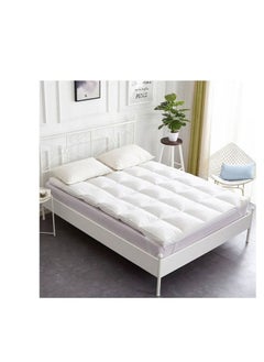 Buy Microfiber Mattress Topper 8 cm With Microfiber Filling and Rubber Corners Edges in Saudi Arabia