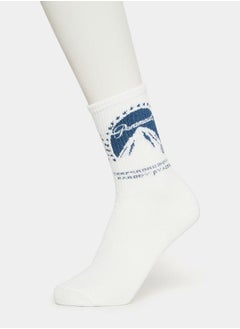 Buy Graphic Print Detail Crew Socks in Saudi Arabia