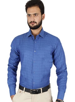 Buy Casual Long Sleeve Stretch Dress Shirt Wrinkle-Free Regular Fit Button Down Shirts in UAE