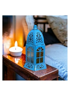 اشتري Ramadan Lantern Metal Glass Windows -  brown Decorated with Islan Rose Shape - Unique Design Decorative Appearancemic Patter في مصر