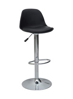 Buy Comfortable bar stool MH-217 with Faux Leather and Metal Base Adjustable Bar Chair For kitchen & Bar Counter or cafes, 360 Degree Rotating Seat Black in UAE