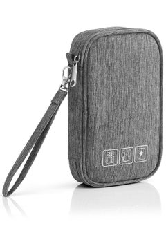 Buy Electronic Accessories Storage Bag Small Portable Travel Cable All-in-One Organizer for Power Cords, Chargers, Hard Drives, Headphones, USB, SD Cards, and More (Grey) in Saudi Arabia