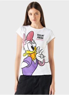 Buy Daisy Duck Print T-Shirt in Saudi Arabia