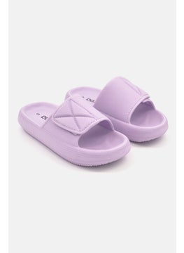 Buy Women Velcro Slip On Slipper, Lilac in Saudi Arabia